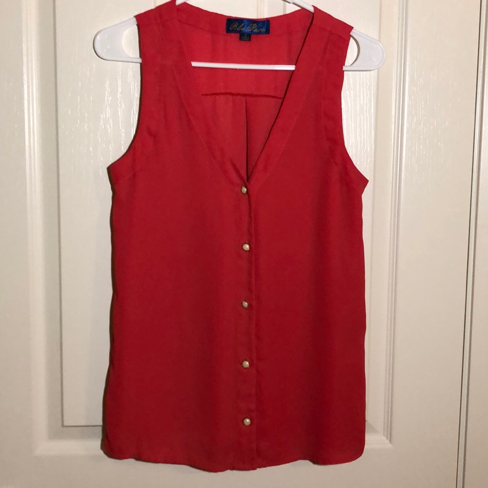 Sleeveless Button Down Blouse